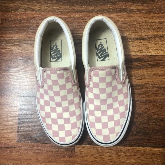 Vans Shoes - Like New Only Worn Four Times mauve pink and white checkered vans